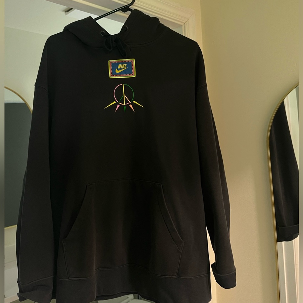 Nike Black Hoodie with Embroidered Design